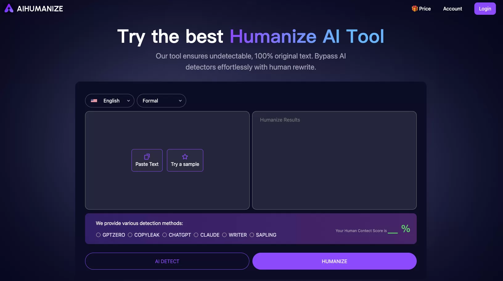 AI Humanize网站首页