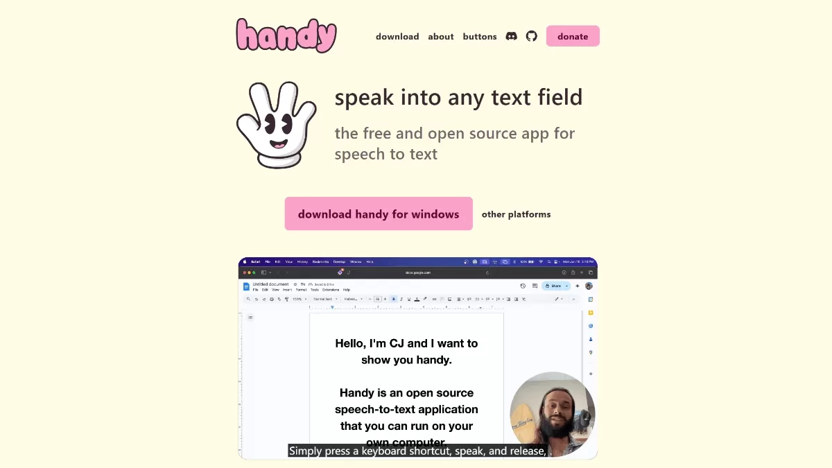 Handy - 开源免费的本地AI语音转文字工具