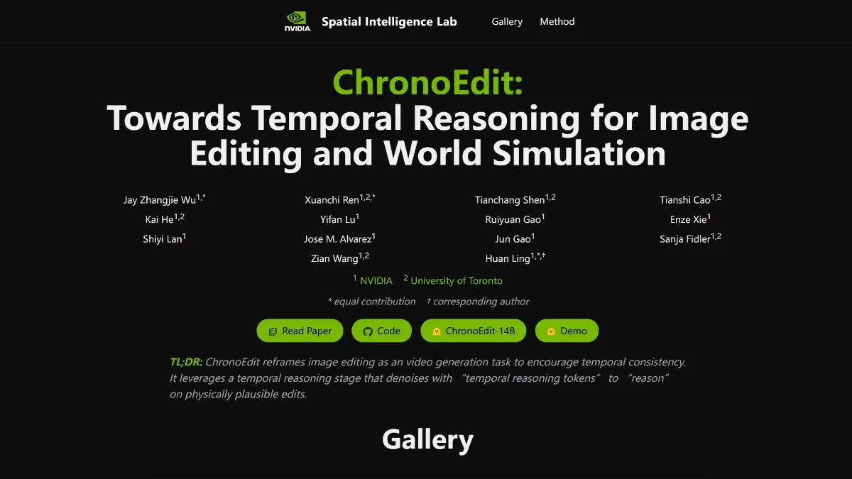 ChronoEdit - 英伟达与多伦多大学联合开源的AI图像编辑框架