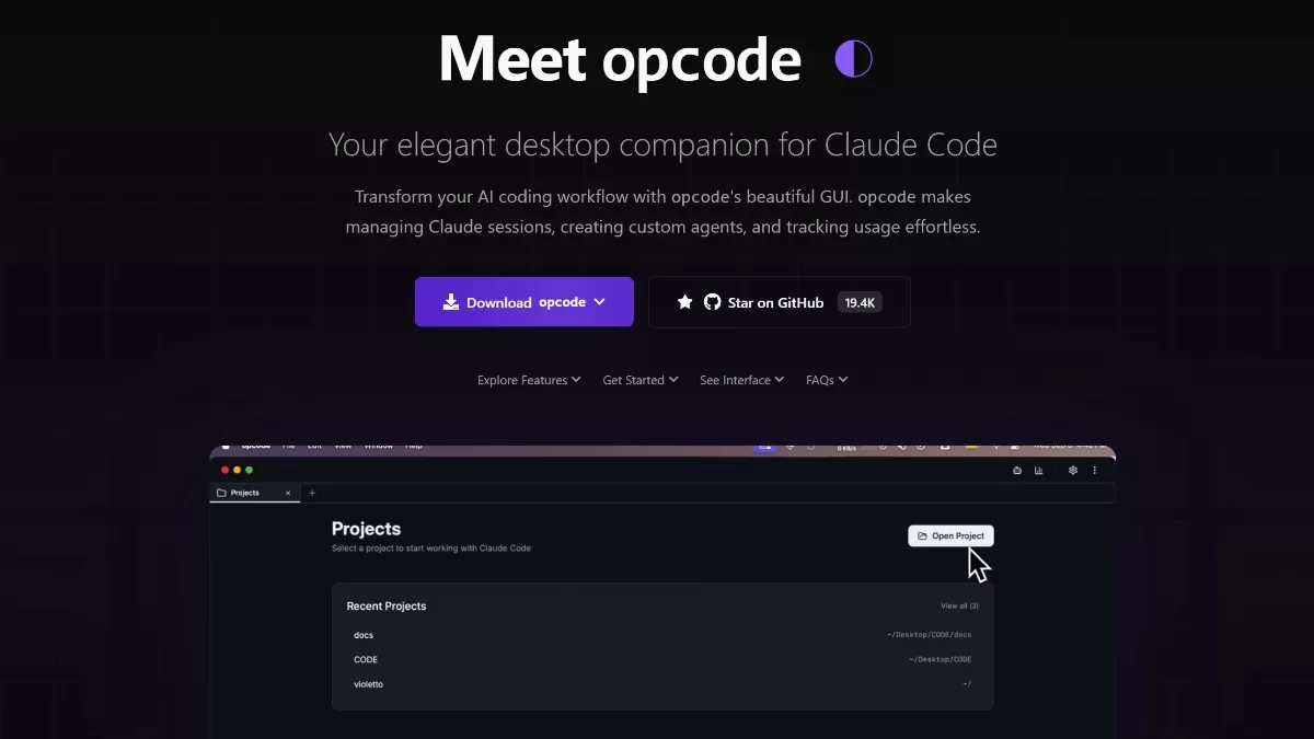 opcode - 专为Claude Code设计的开源图形化桌面应用